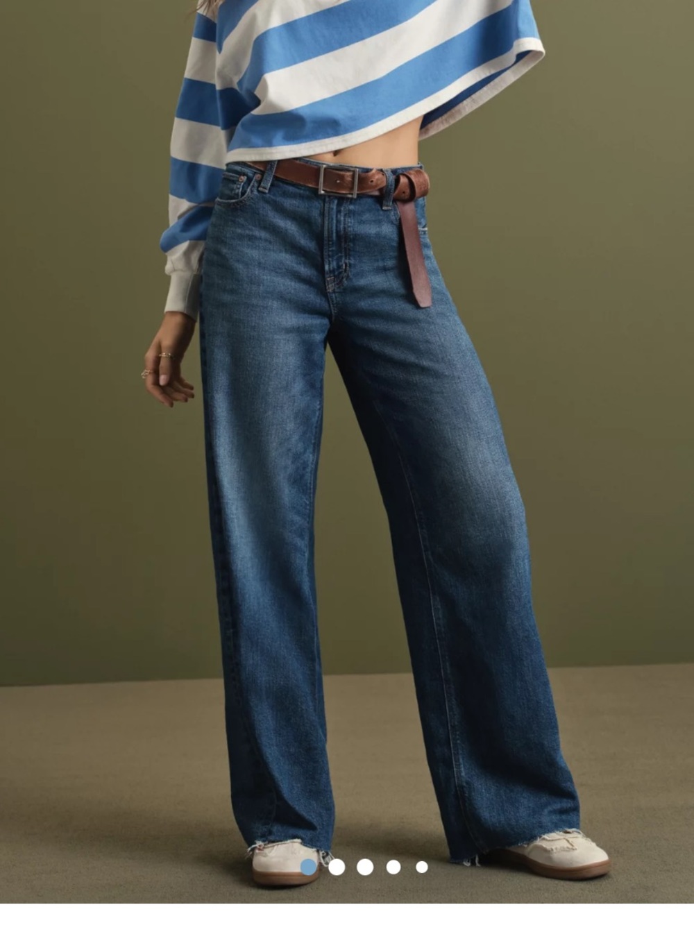 NWT AE Dreamy Drape High-waisted Wide-Leg Jeans Sz 4 X-Long